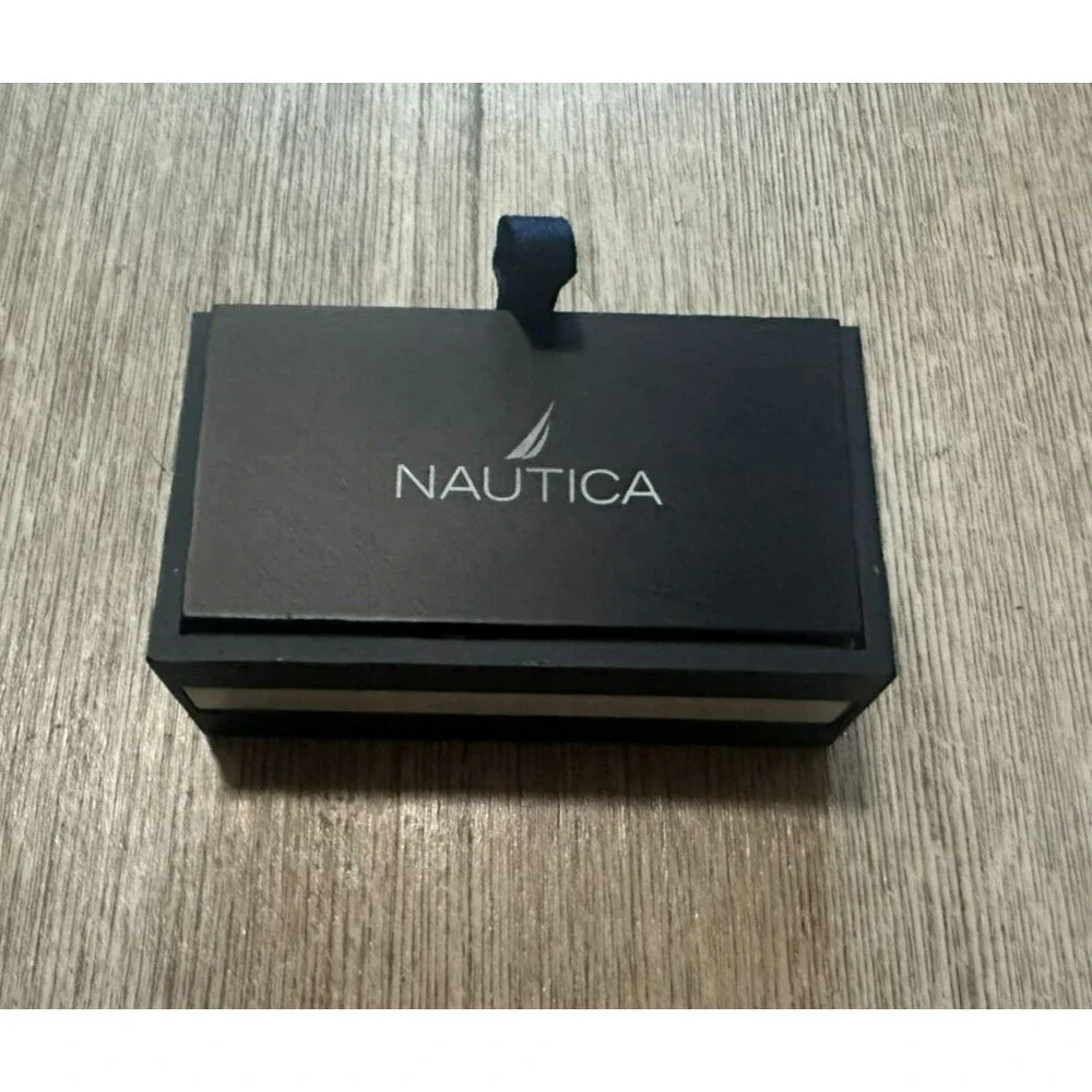 Nautica Sailboat Cufflinks - Brushed Silver Tone - New